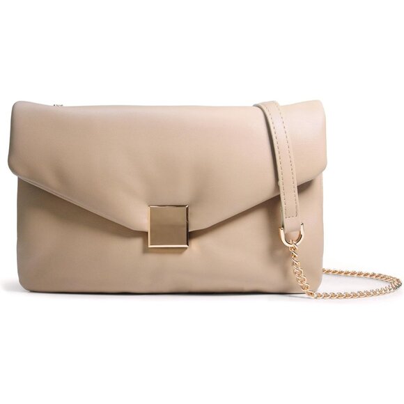 Vegan Leather Chain Shoulder Bag Puffer Envelope Clutch for Women - Picture 1 of 6